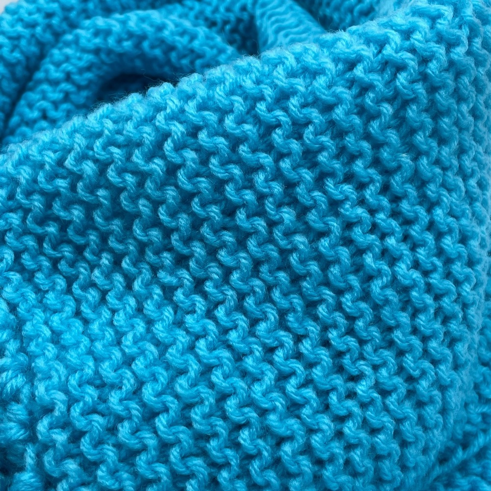 Handmade Blue Crochet Scarf With Tassels - Picture 3 of 3